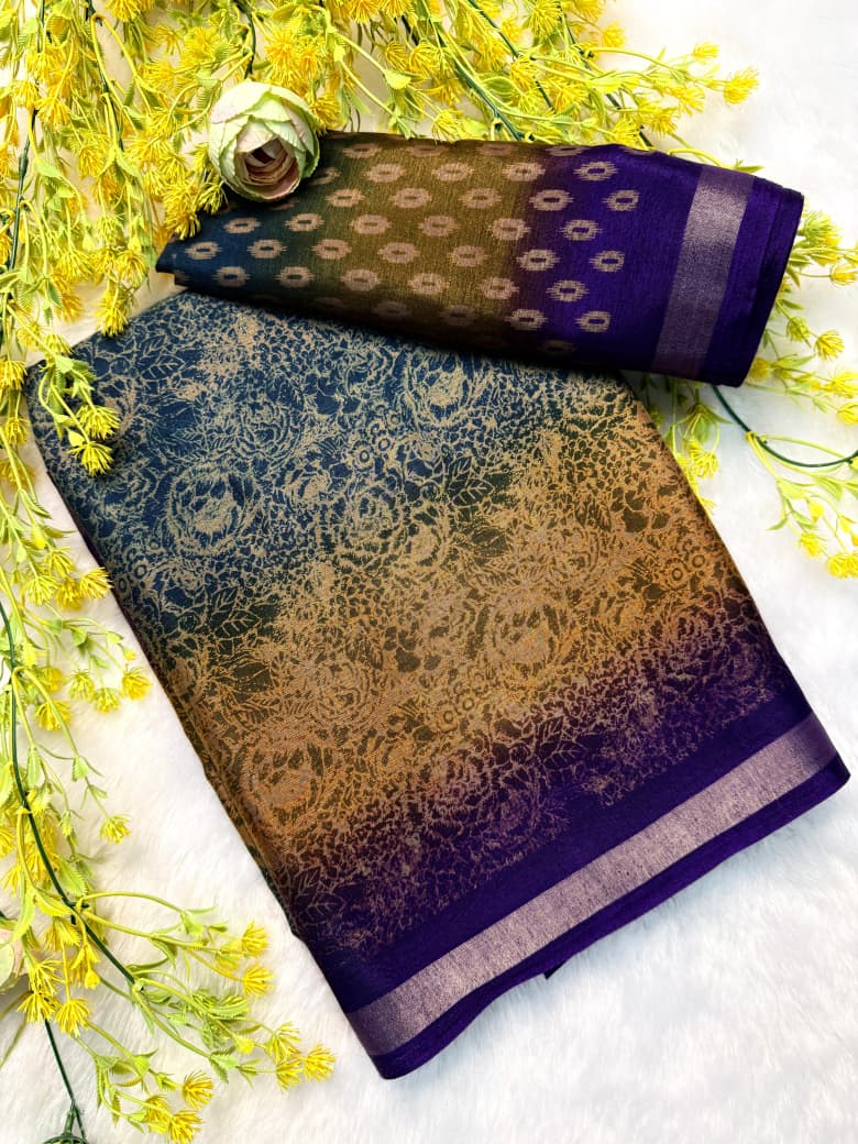 Kayatri New Classic Pen Kalamkari Kashmiri Cotton Silk Saree with Contrast Border