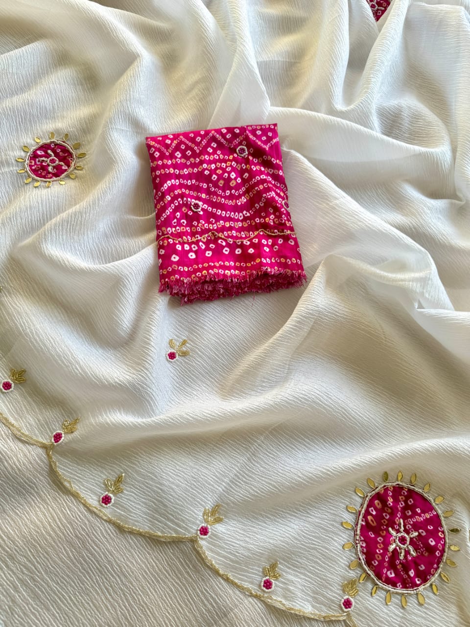 Kayatri New Royal Crush Georgette Saree with Zardozi Handwork All Over