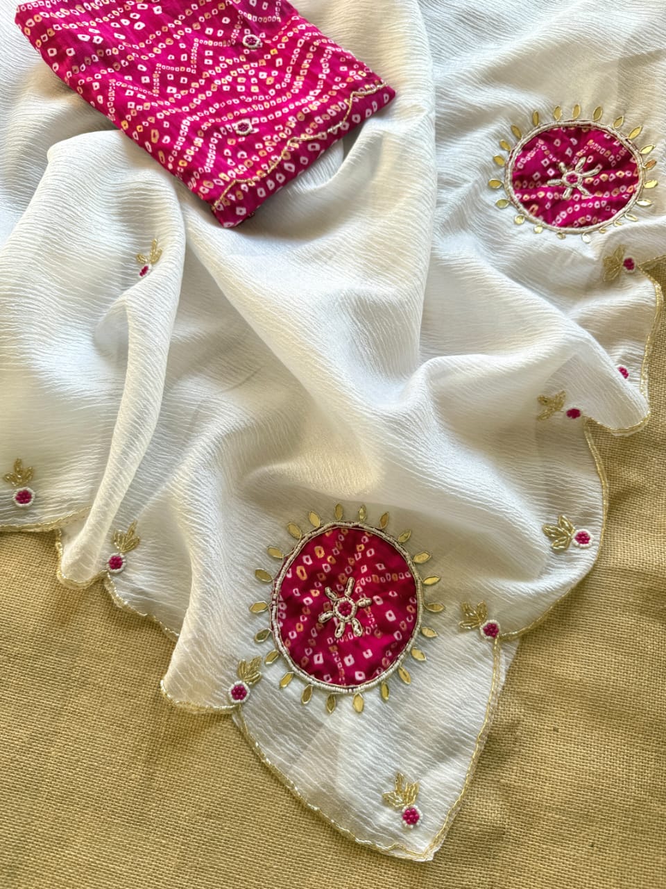 Kayatri New Royal Crush Georgette Saree with Zardozi Handwork All Over