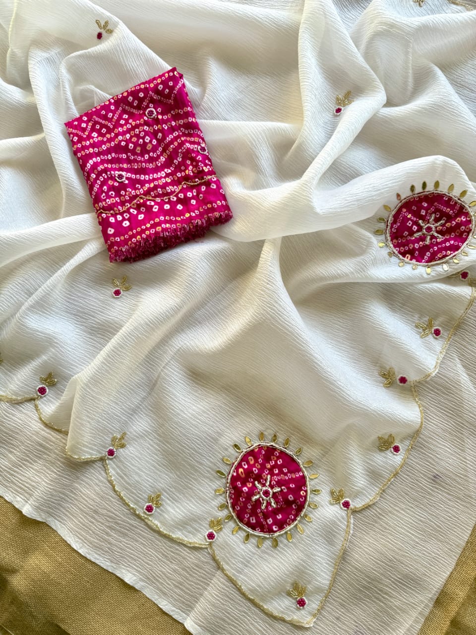 Kayatri New Royal Crush Georgette Saree with Zardozi Handwork All Over