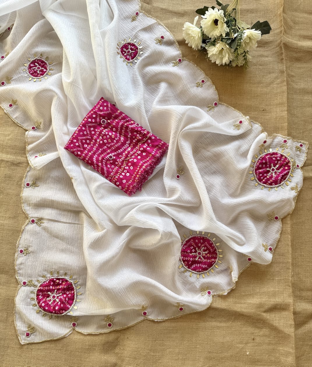 Kayatri New Royal Crush Georgette Saree with Zardozi Handwork All Over