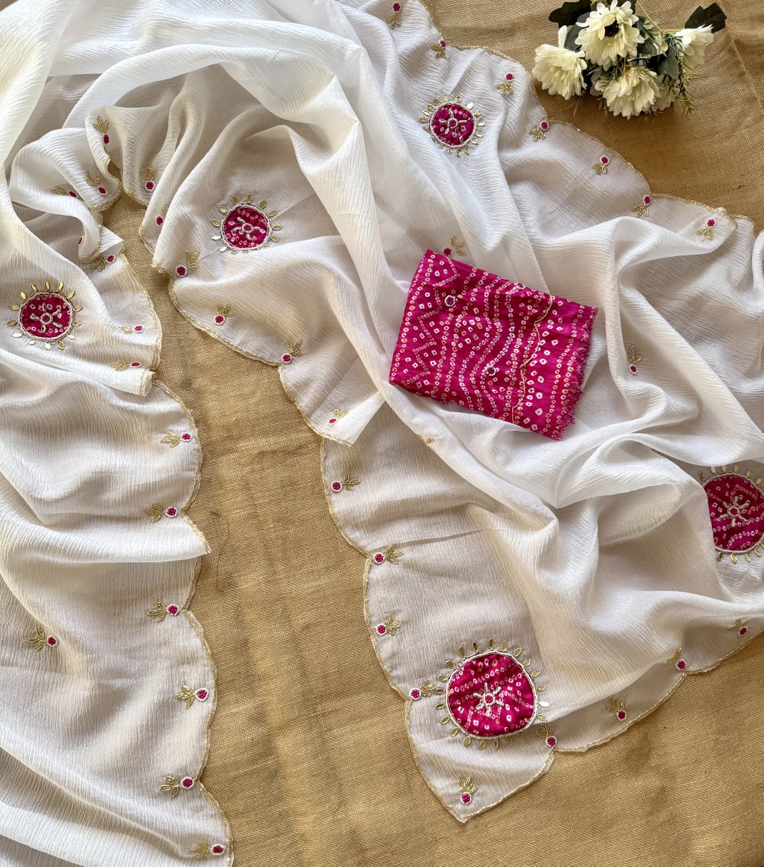 Kayatri New Royal Crush Georgette Saree with Zardozi Handwork All Over