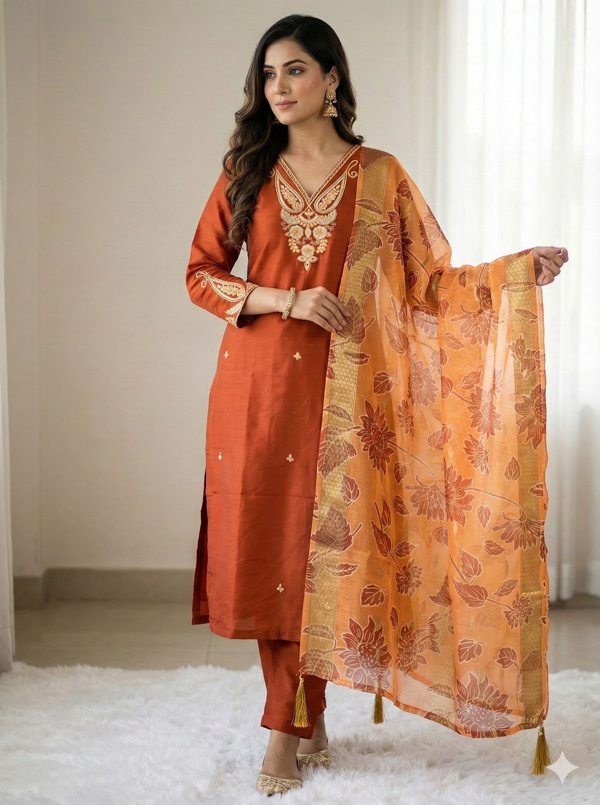Kayatri New Graceful Roman Silk Suit with Embroidery & Digital Printed Heavy Dupatta
