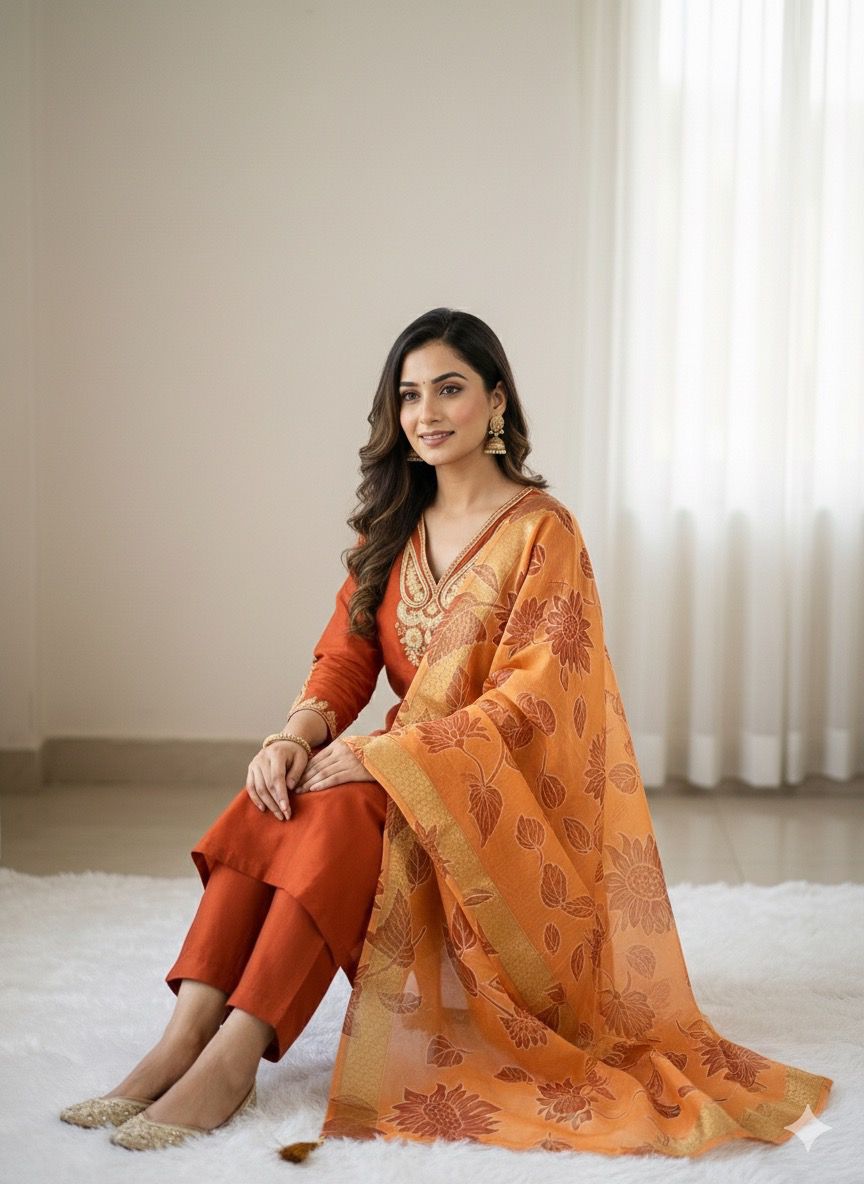 Kayatri New Graceful Roman Silk Suit with Embroidery & Digital Printed Heavy Dupatta