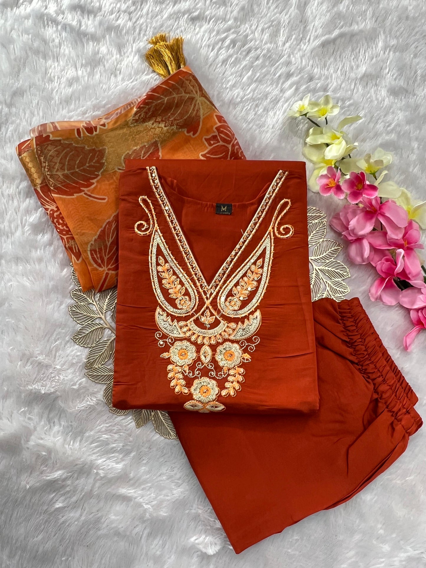 Kayatri New Graceful Roman Silk Suit with Embroidery & Digital Printed Heavy Dupatta