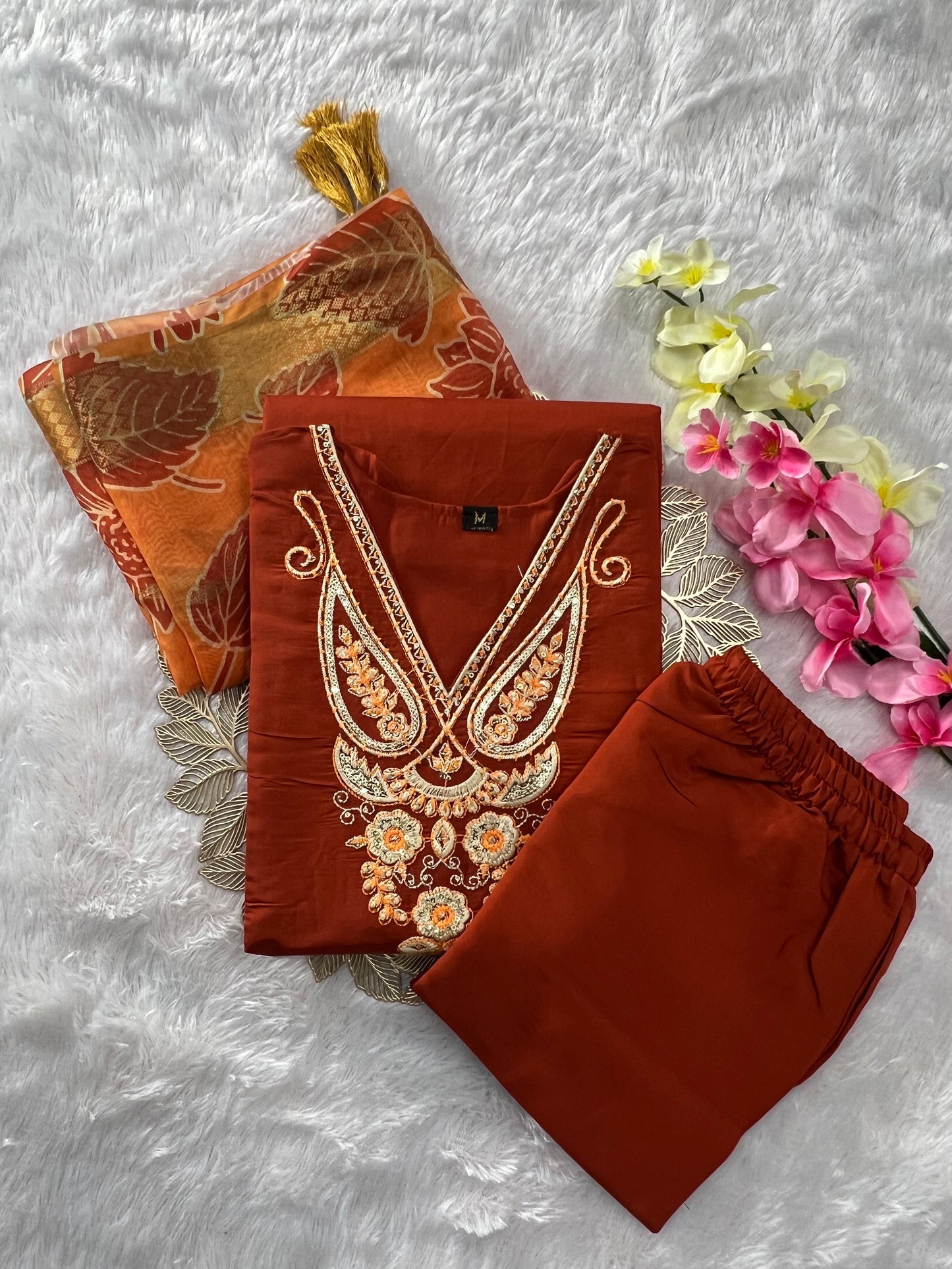 Kayatri New Graceful Roman Silk Suit with Embroidery & Digital Printed Heavy Dupatta