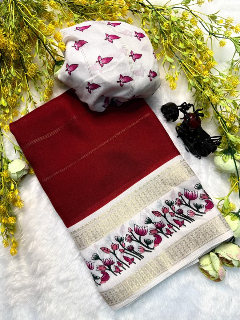 Kayatri New Elegant Marsh Melon Saree Featuring Self Jacquard Weave and Zari Hamsa Border