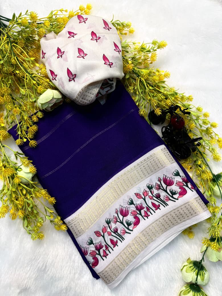 Kayatri New Elegant Marsh Melon Saree Featuring Self Jacquard Weave and Zari Hamsa Border