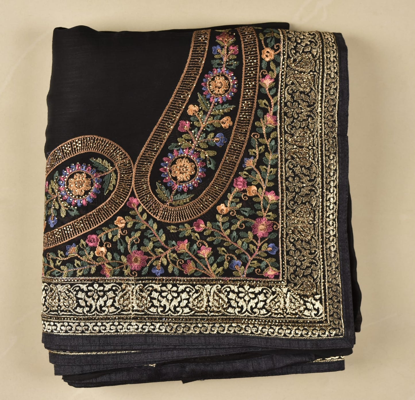 Kayatri New Synthetic Chinon With Embroidery Work Saree