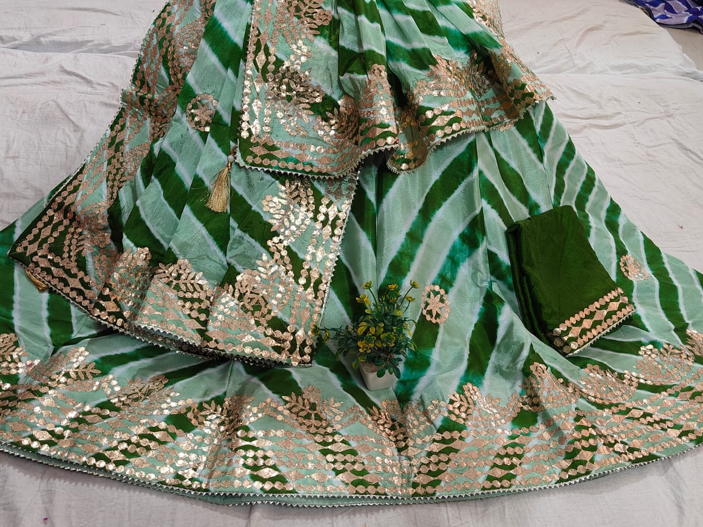 Kayatri New Traditional Beautiful Lahriya Dyeing Lehenga