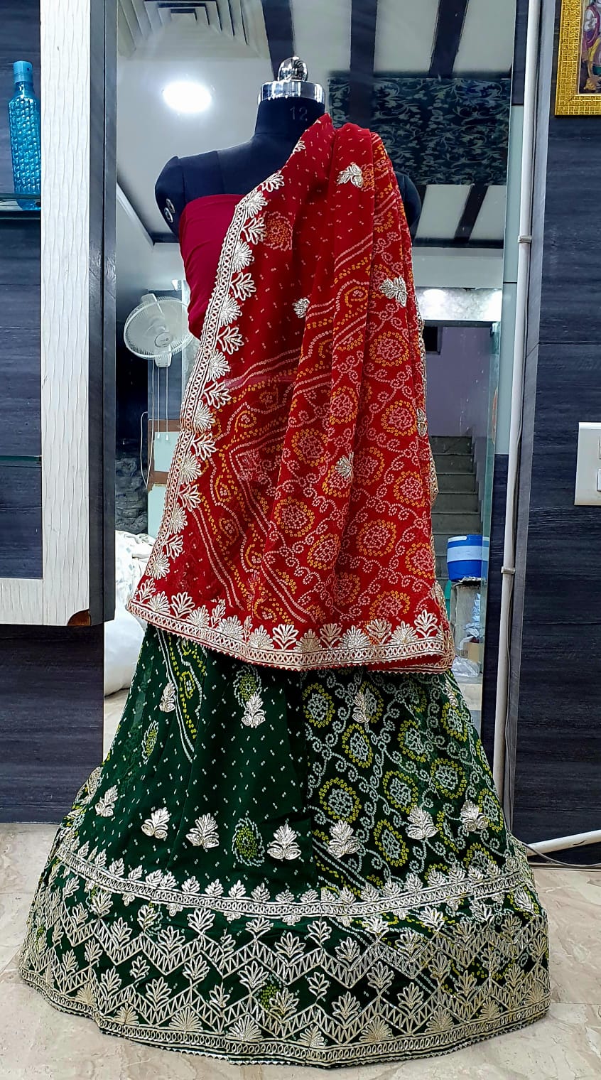Kayatri Beautiful Traditional Wear Rai Bandhej Lehenga