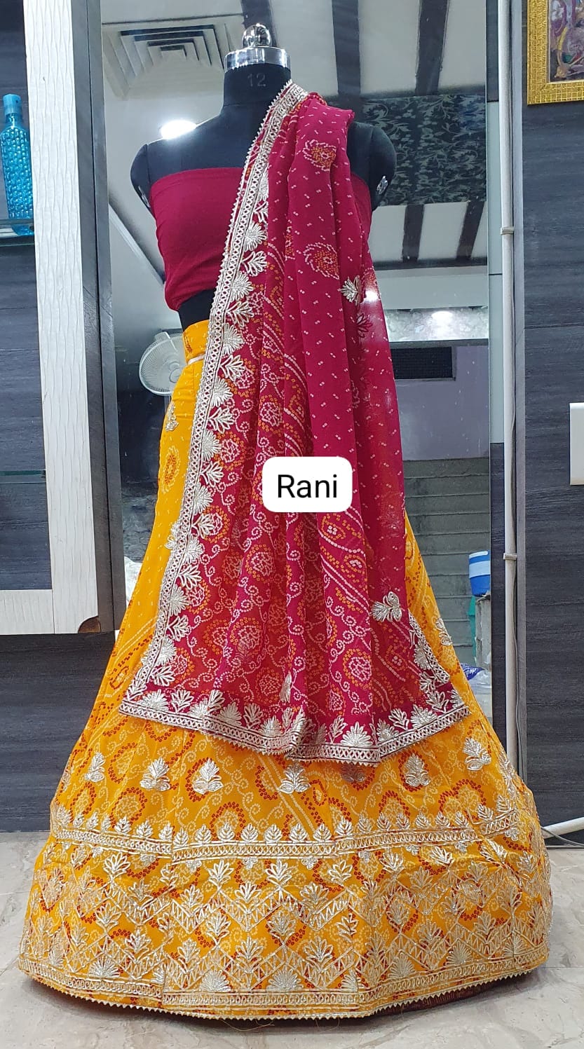 Kayatri Beautiful Traditional Wear Rai Bandhej Lehenga