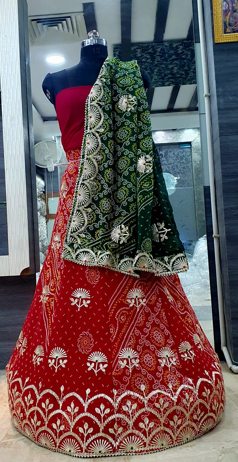 Kayatri Designer Beautiful Traditional Wear Rai Bandhej Lehenga