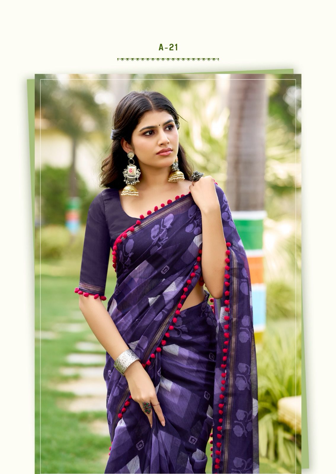 Kayatri New Soft Cotton With Pum Pum Border Saree