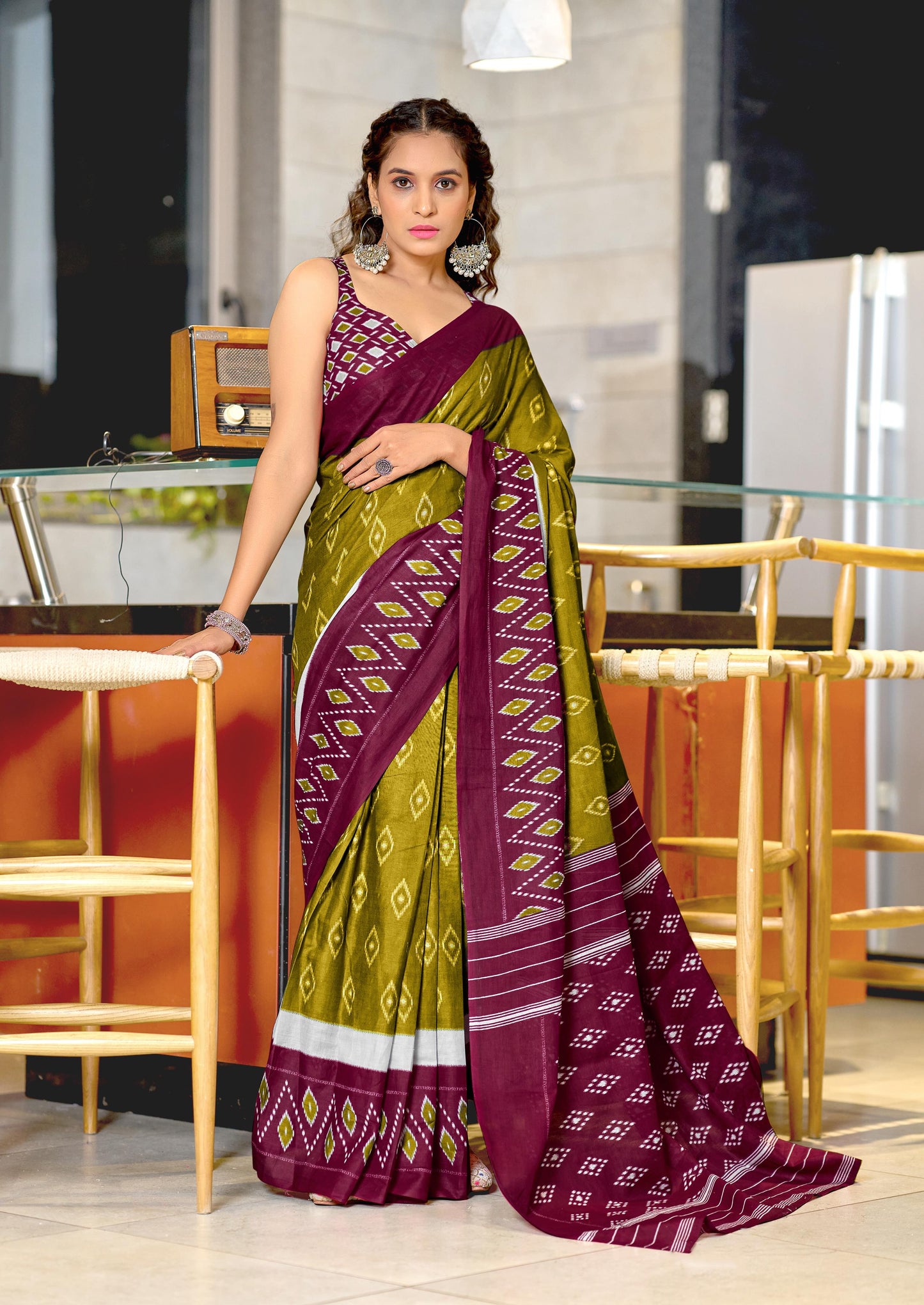 Kayatri New Hand Block Print Mulmul Cotton Saree