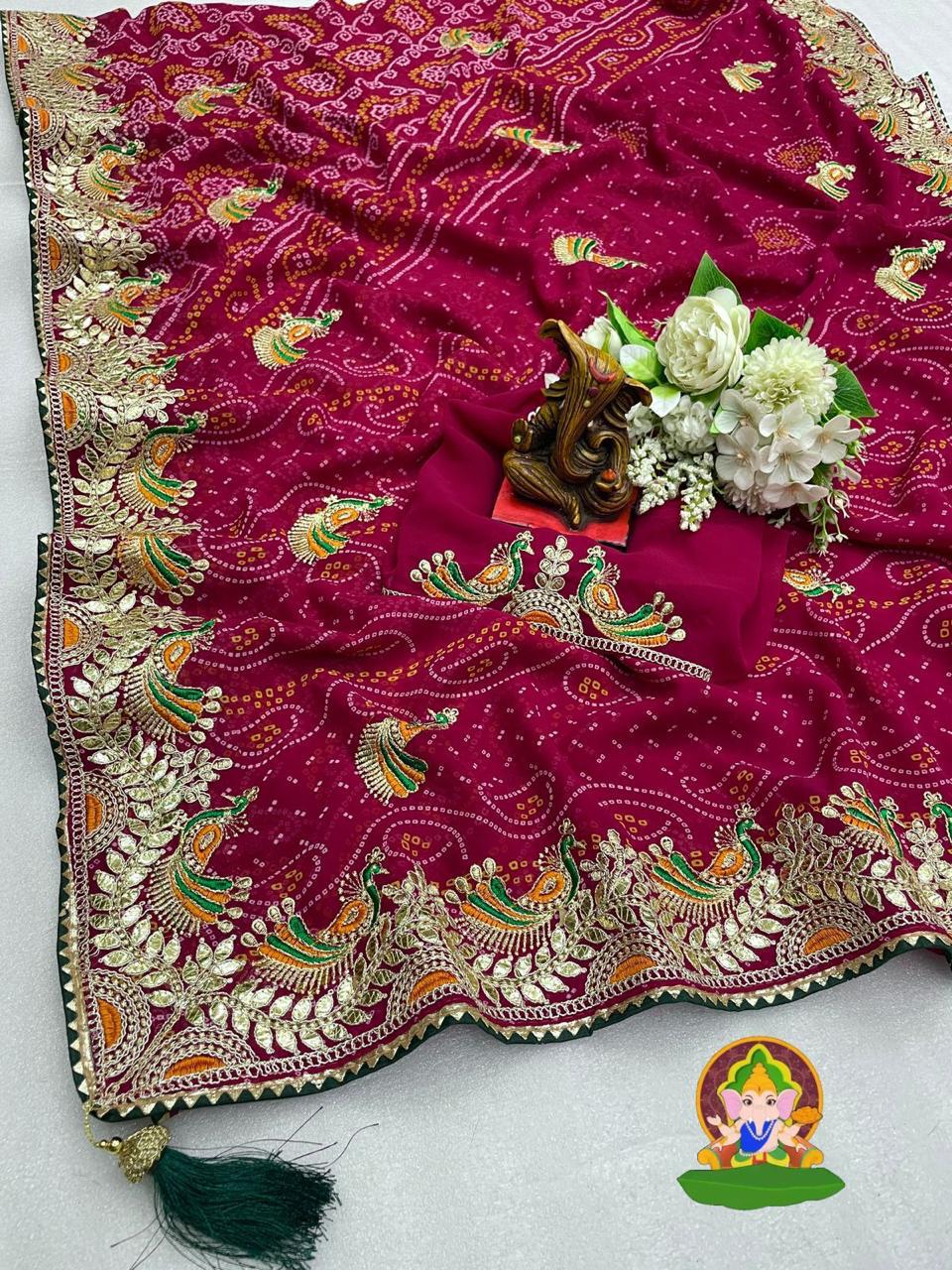 Kayatri New Designer Traditional Wear Bandhej Saree