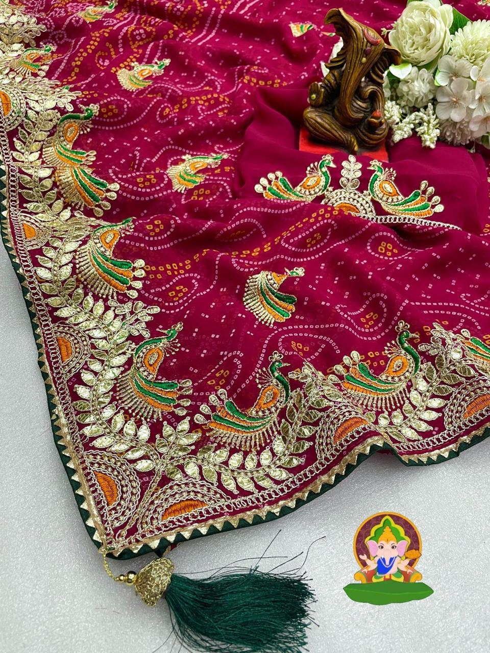 Kayatri New Designer Traditional Wear Bandhej Saree