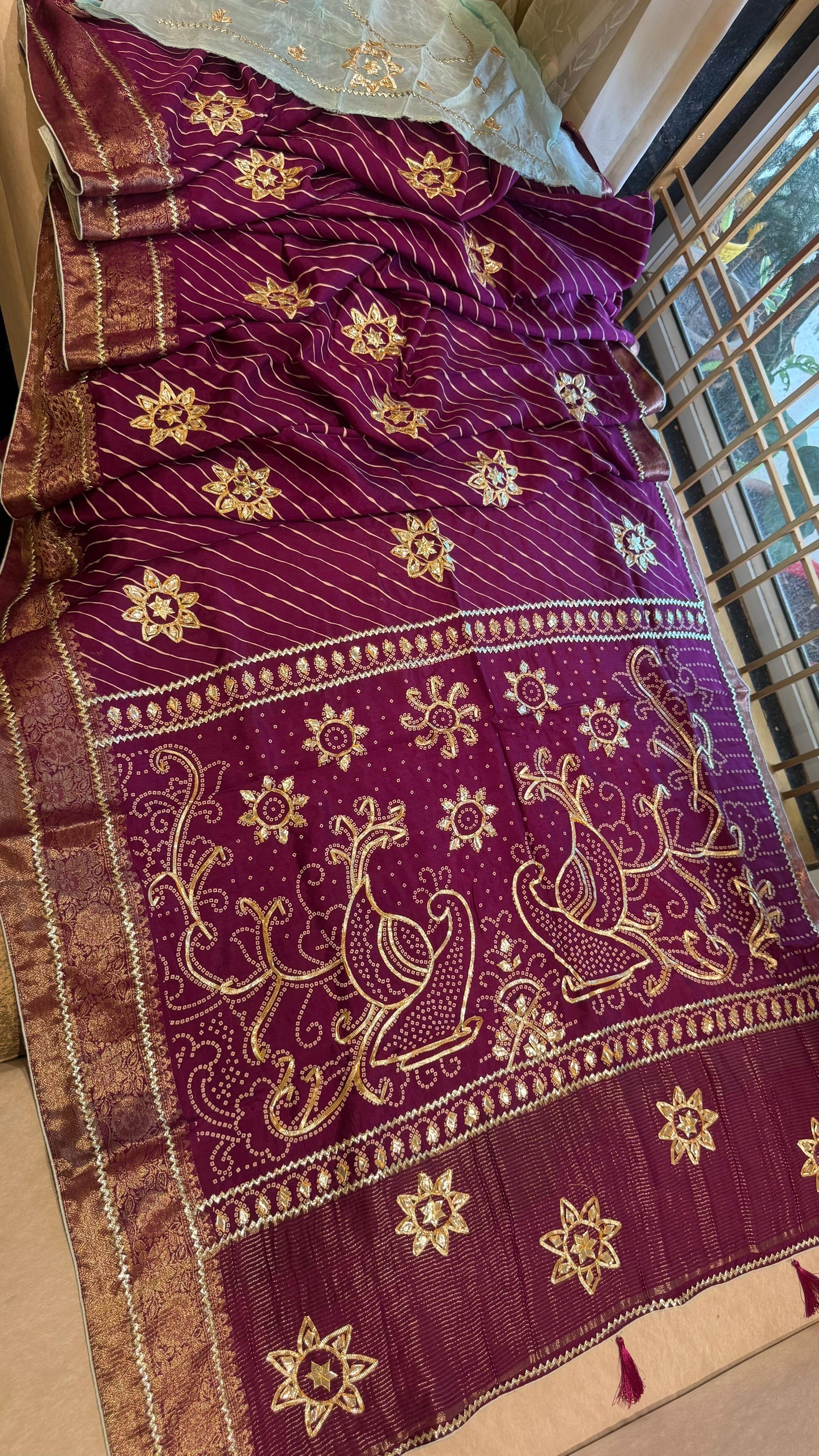 Kayatri New Pure Upada Silk Leheriya Style Saree