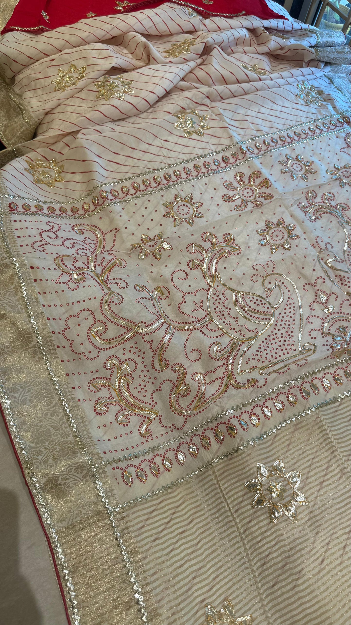 Kayatri New Pure Upada Silk Leheriya Style Saree