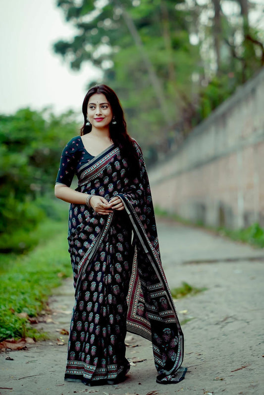 Kayatri New Designer Soft Spun Cotton Slub Saree