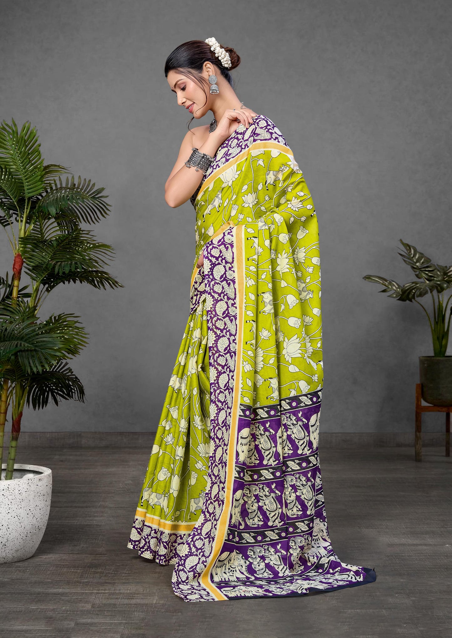 Kayatri New Pure Mulmul Cotton Ajrakh Print Saree