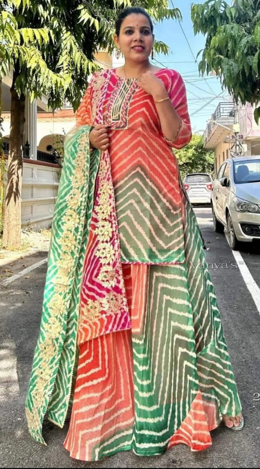 Kayatri New Kota Doria Gotapatti Work Leheriya Style Lehenga