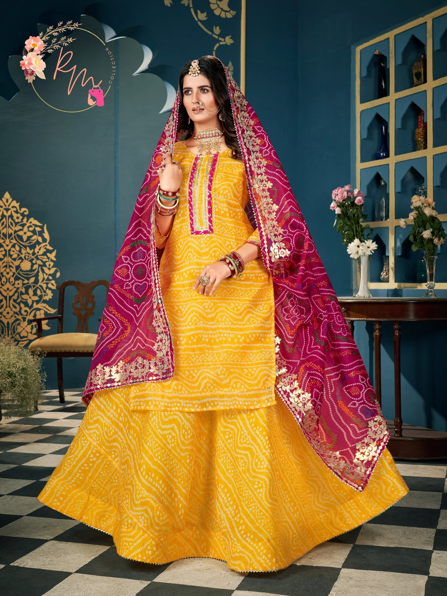 Kayatri New Designer Kota Doria Gotapatti Work Lehenga