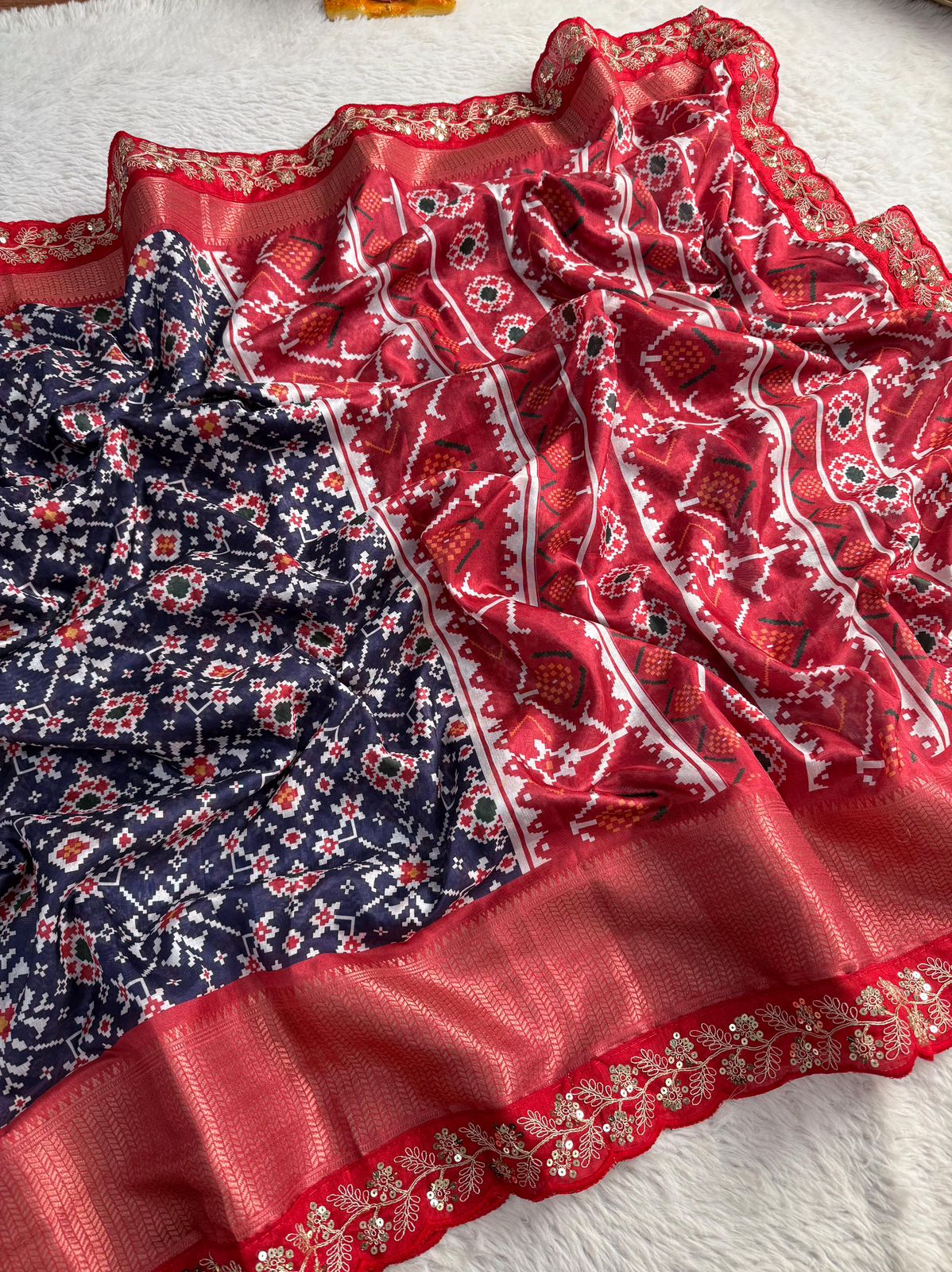 Kayatri New Dola Banarasi Weaving Digital Print Saree