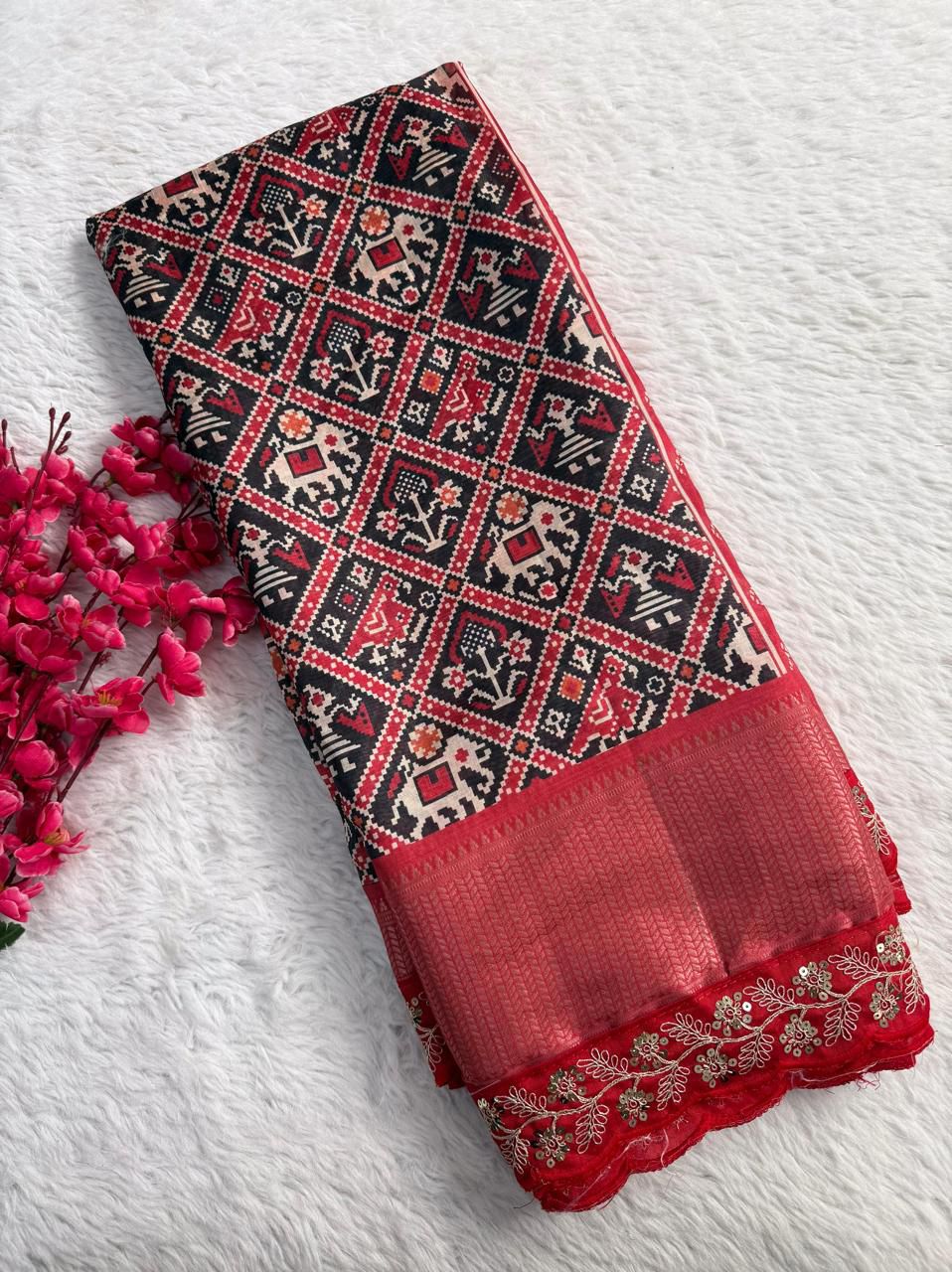 Kayatri New Dola Banarasi Weaving Digital Print Saree