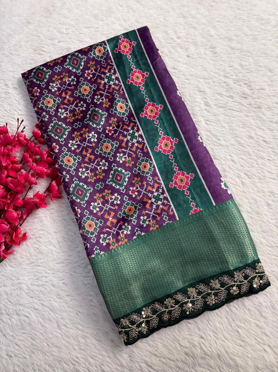 Kayatri New Dola Banarasi Weaving Digital Print Saree