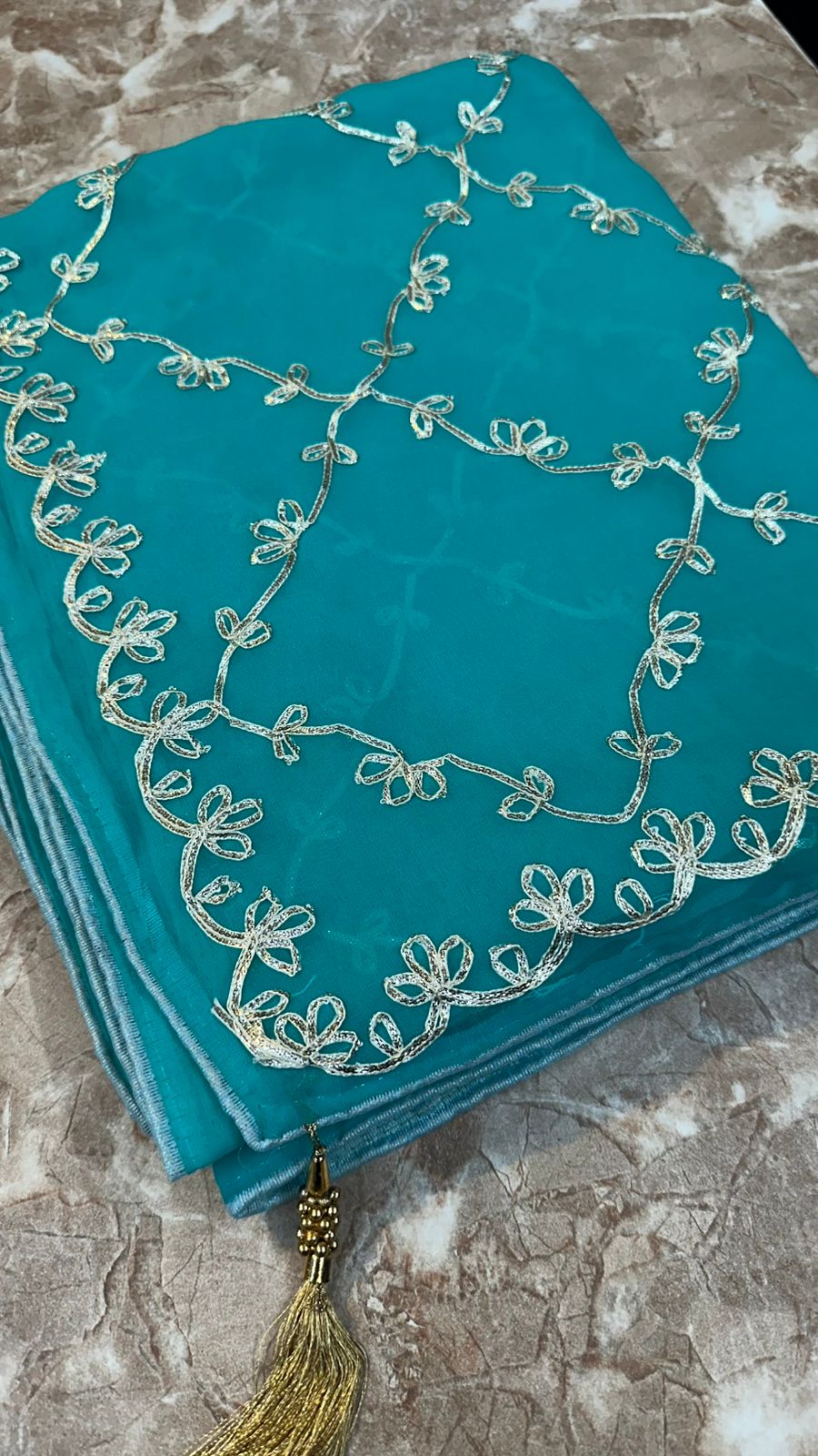 Kayatri New Fabric 60 grm Georgette With Beautiful Kaccha Gotta Patti Work Saree