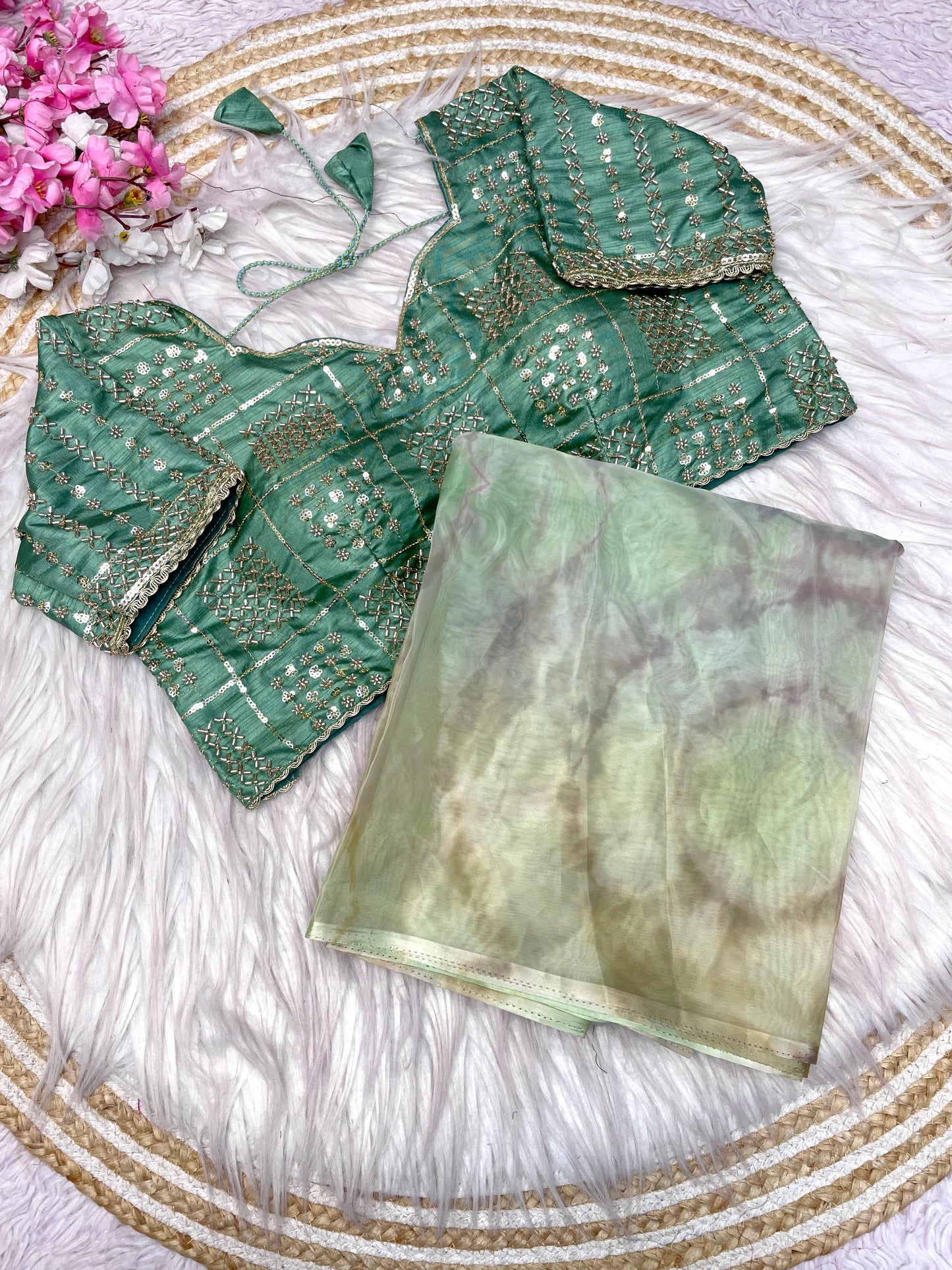 Kayatri New  Beautiful  Soft silk with discharge print Saree