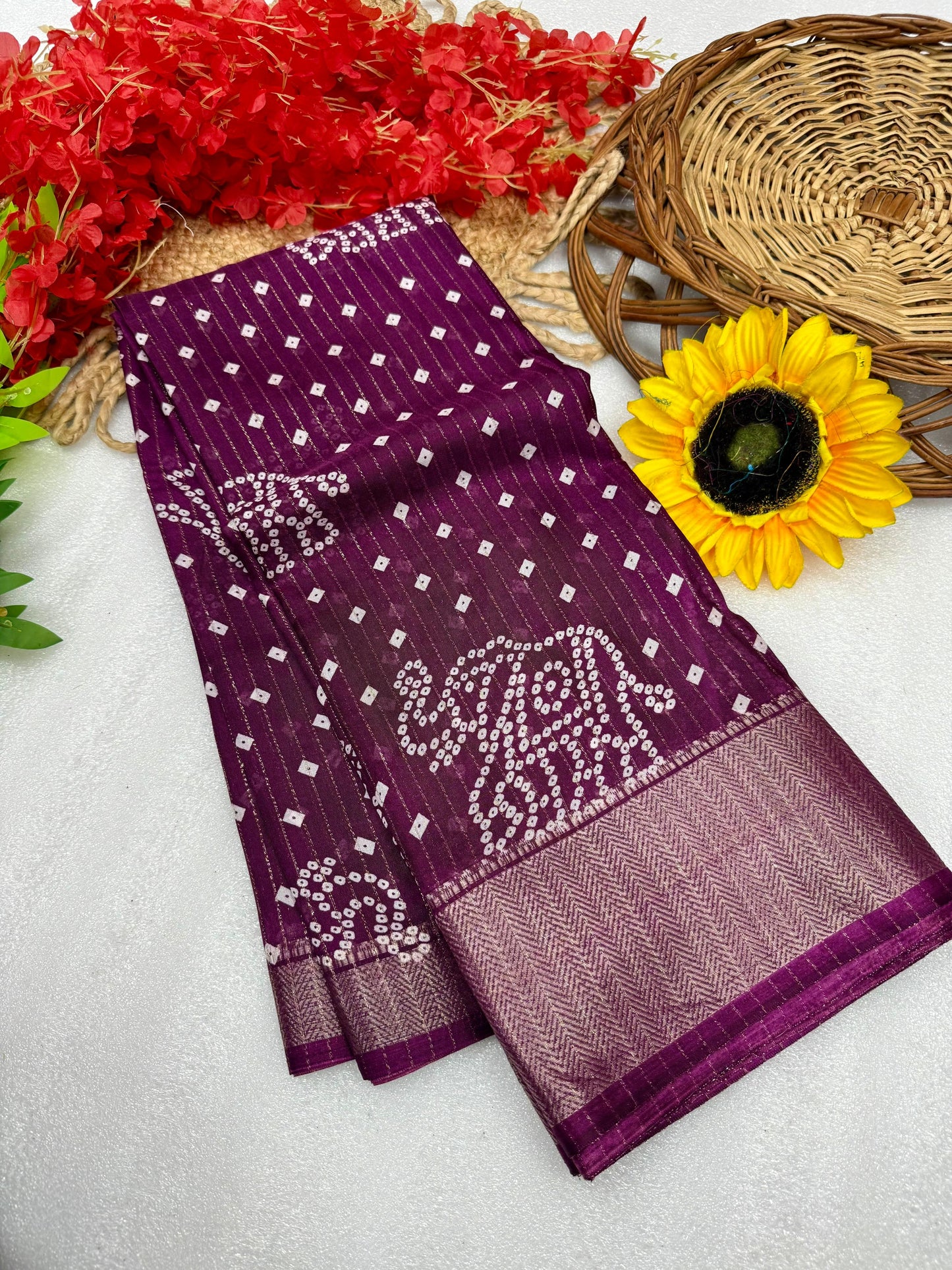 Kayatri New Pure Dola silk with in all over saree boder same as originall boder Saree