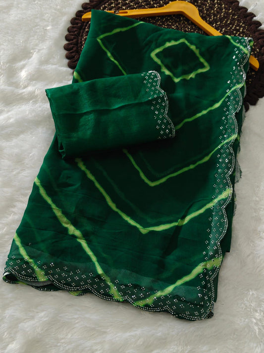 Kayatri New Georgette Bandhni design pattern Saree