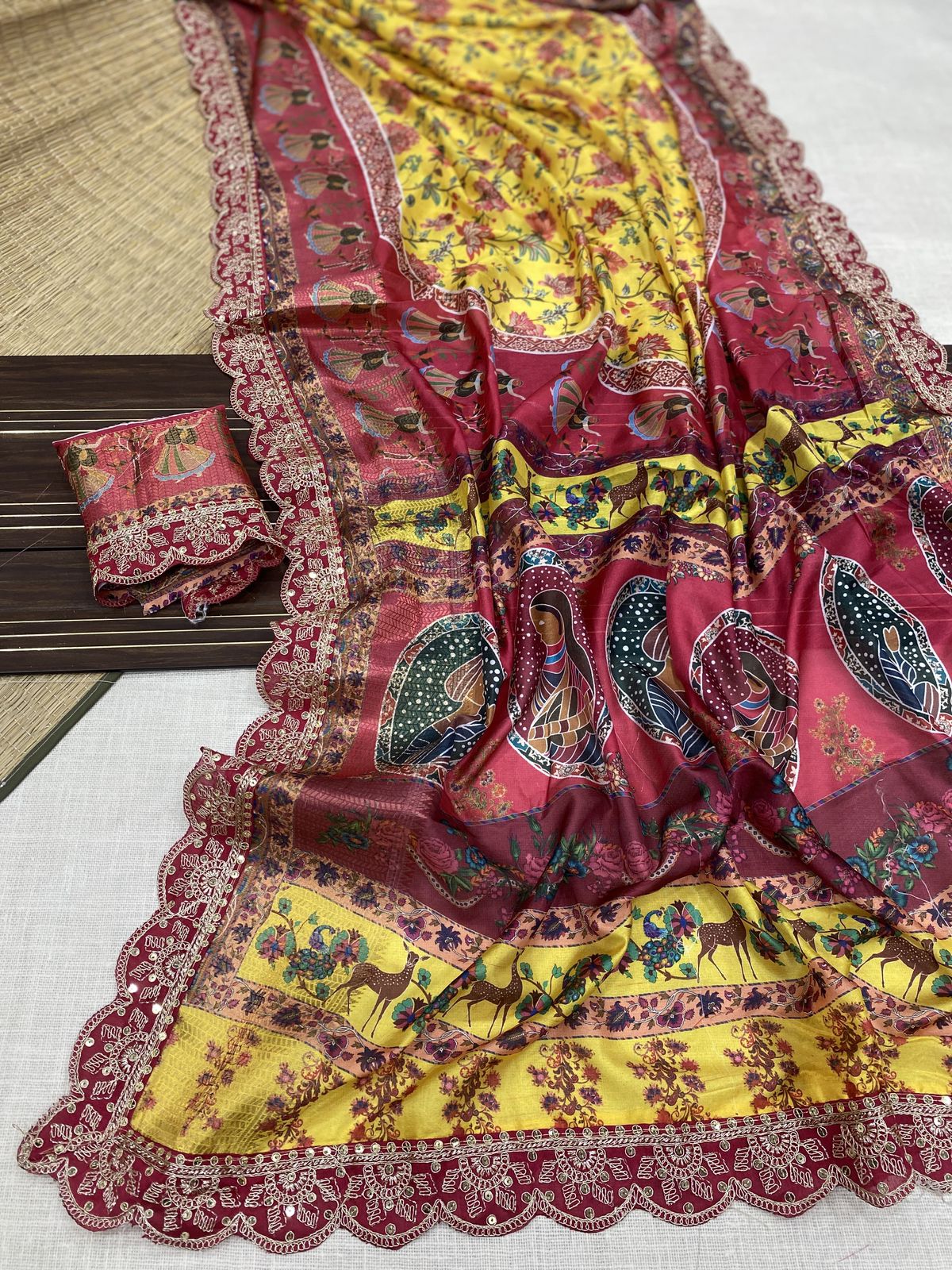 Kayatri New Banarasi Dola Silk Weaving And Digital Print Saree