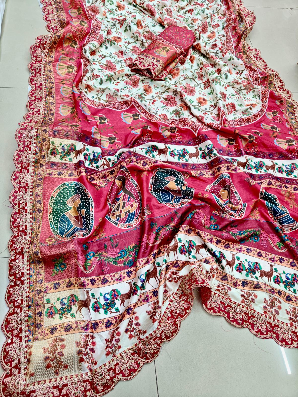 Kayatri New Banarasi Dola Silk Weaving And Digital Print Saree
