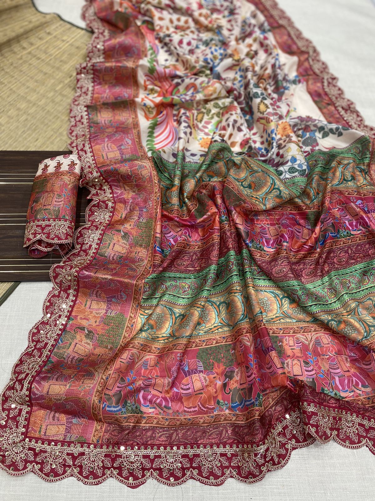 Kayatri New Banarasi Dola Silk Weaving And Digital Print Saree