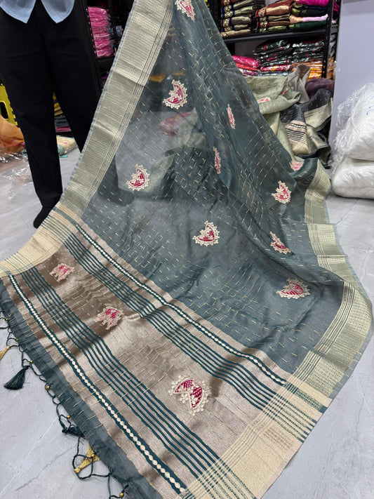 Kayatri New Tissue Silk With Gota Patti work Saree