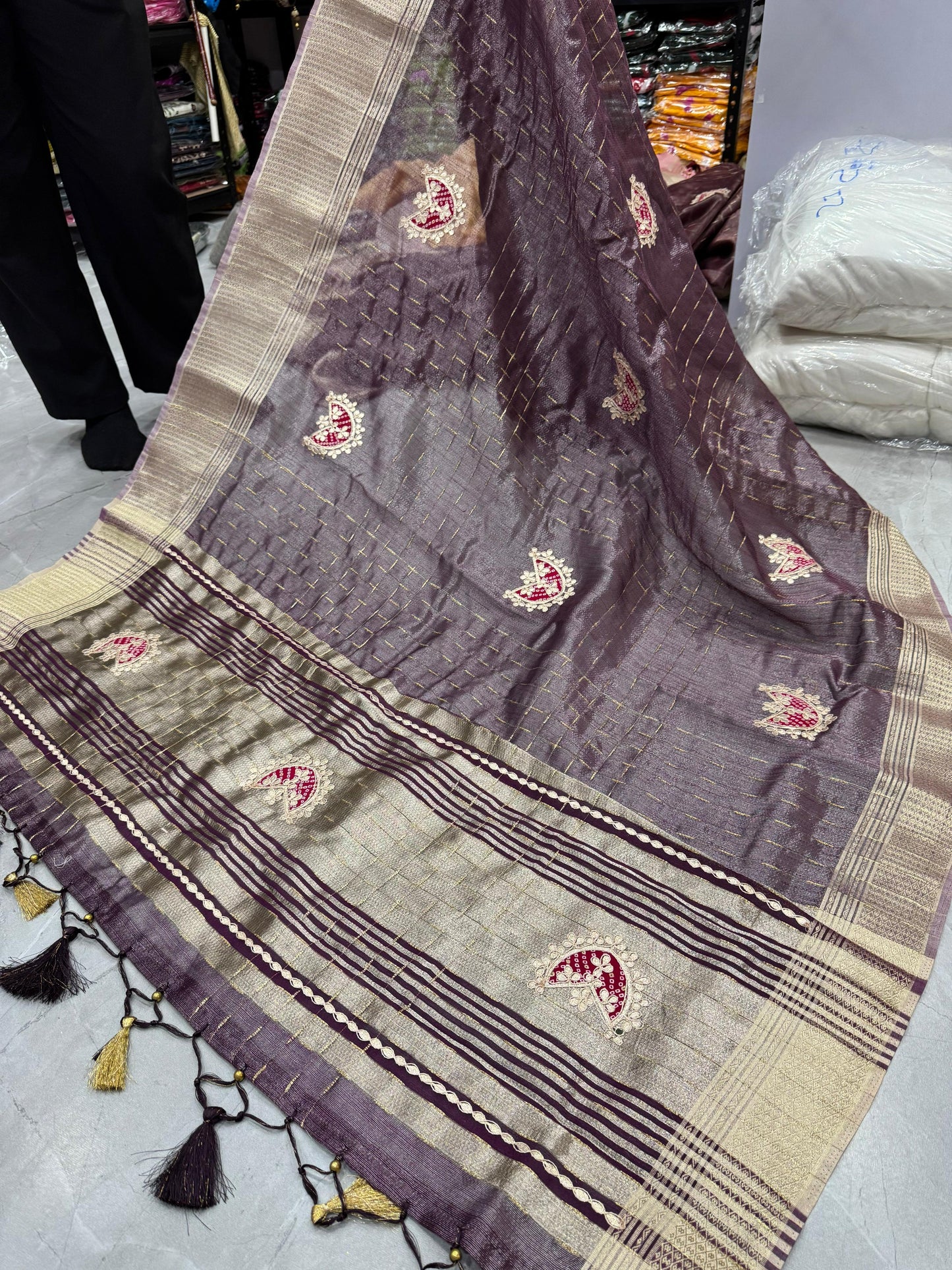 Kayatri New Tissue Silk With Gota Patti work Saree