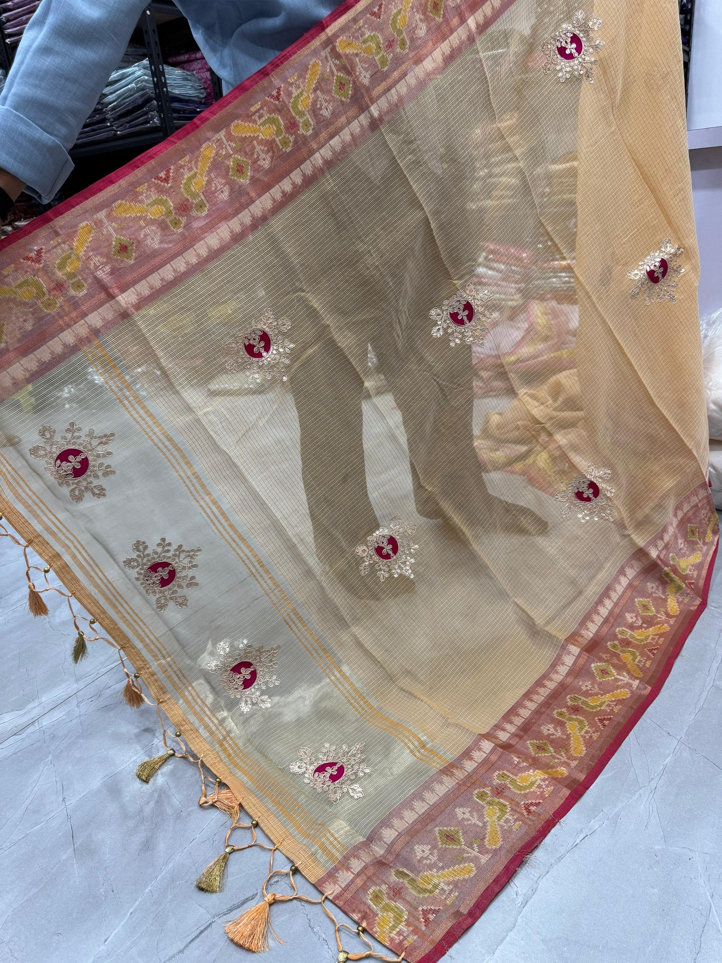 Kayatri New Tissue Silk With Gota Patti work Saree