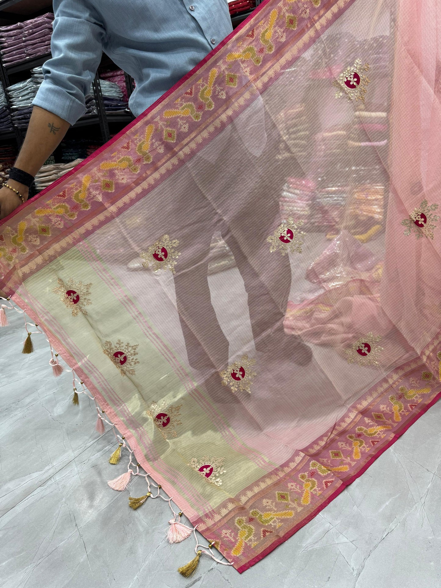 Kayatri New Tissue Silk With Gota Patti work Saree