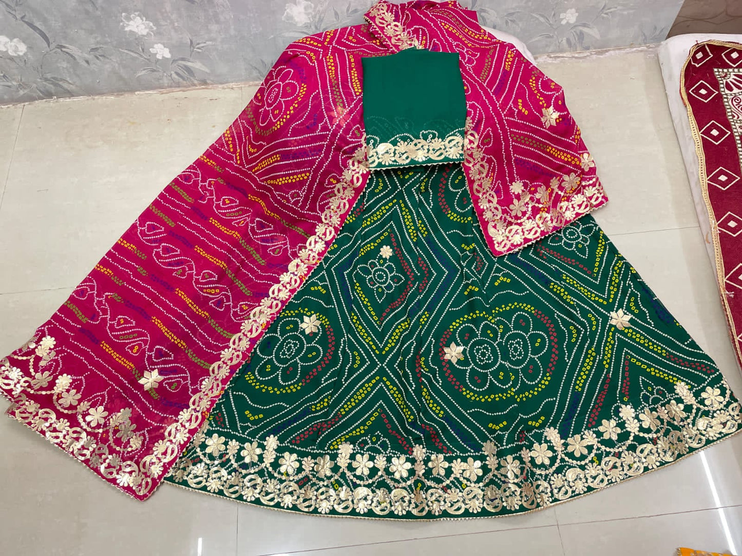 Kayatri New Premium Moss Reniyal Chunri Lehenga Choli with Traditional Embroidery