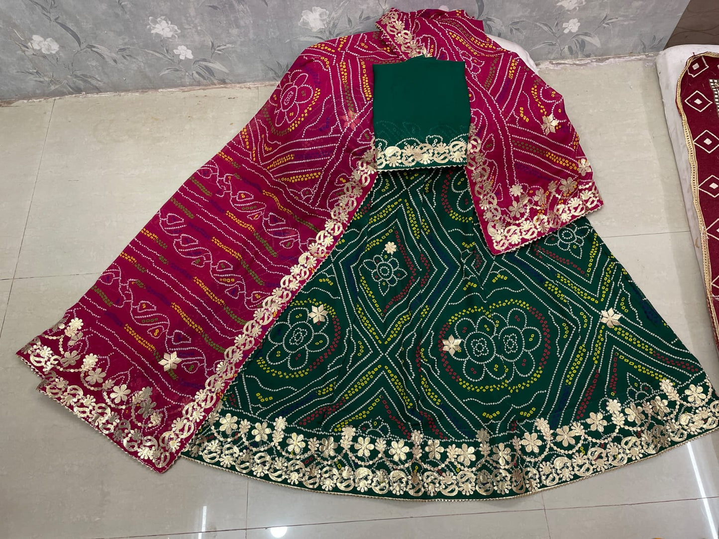 Kayatri New Premium Moss Reniyal Chunri Lehenga Choli with Traditional Embroidery