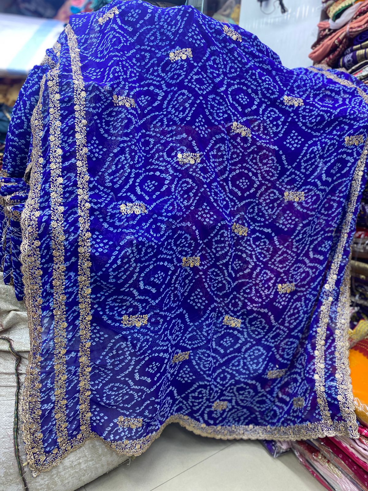 Kayatri New Designer Bandhani Print Georgette Saree with Mono Banglori Blouse