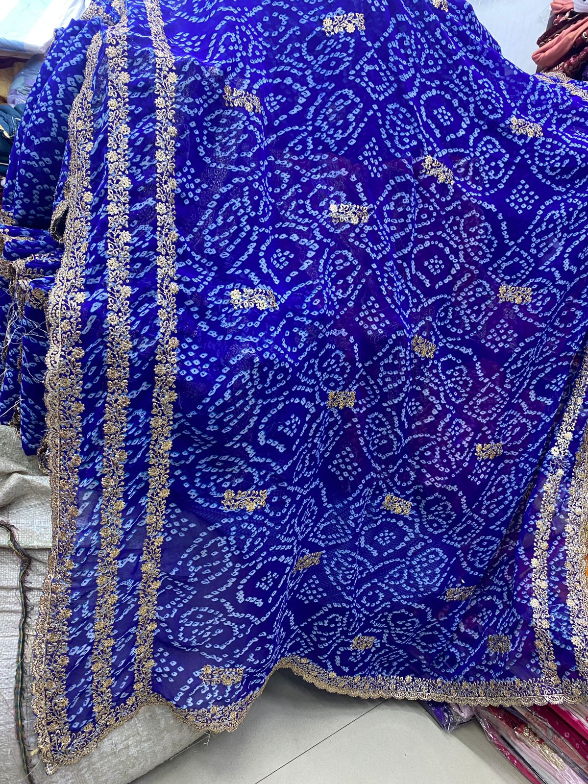 Kayatri New Designer Bandhani Print Georgette Saree with Mono Banglori Blouse