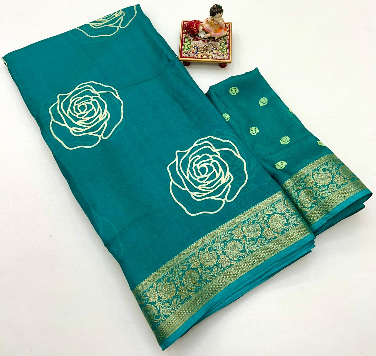 Kayatri New Launch Calcutta Moss Mellow Georgette Sarees with Zari Borders