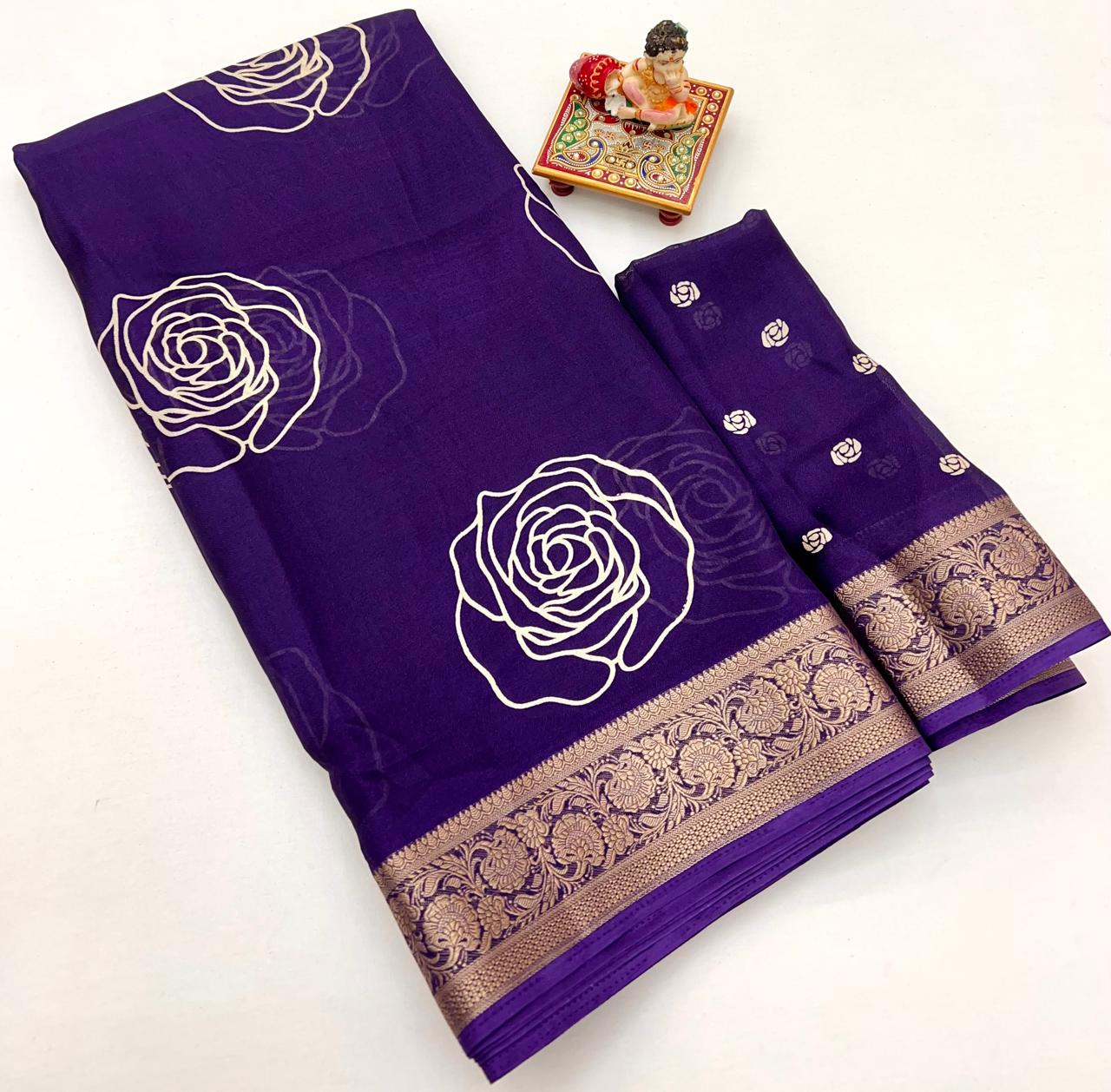 Kayatri New Launch Calcutta Moss Mellow Georgette Sarees with Zari Borders