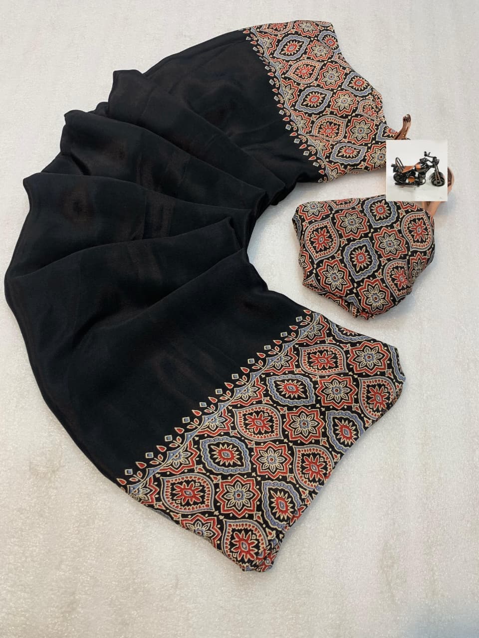 Kayatri New Super Ajrakh Saree in Pure Crepe Silk