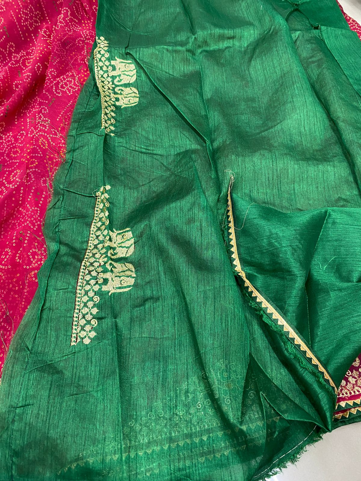 Kayatri New Designer Bandhani Georgette Saree All Over Heavy Jari Work with Mono Banglori Blouse