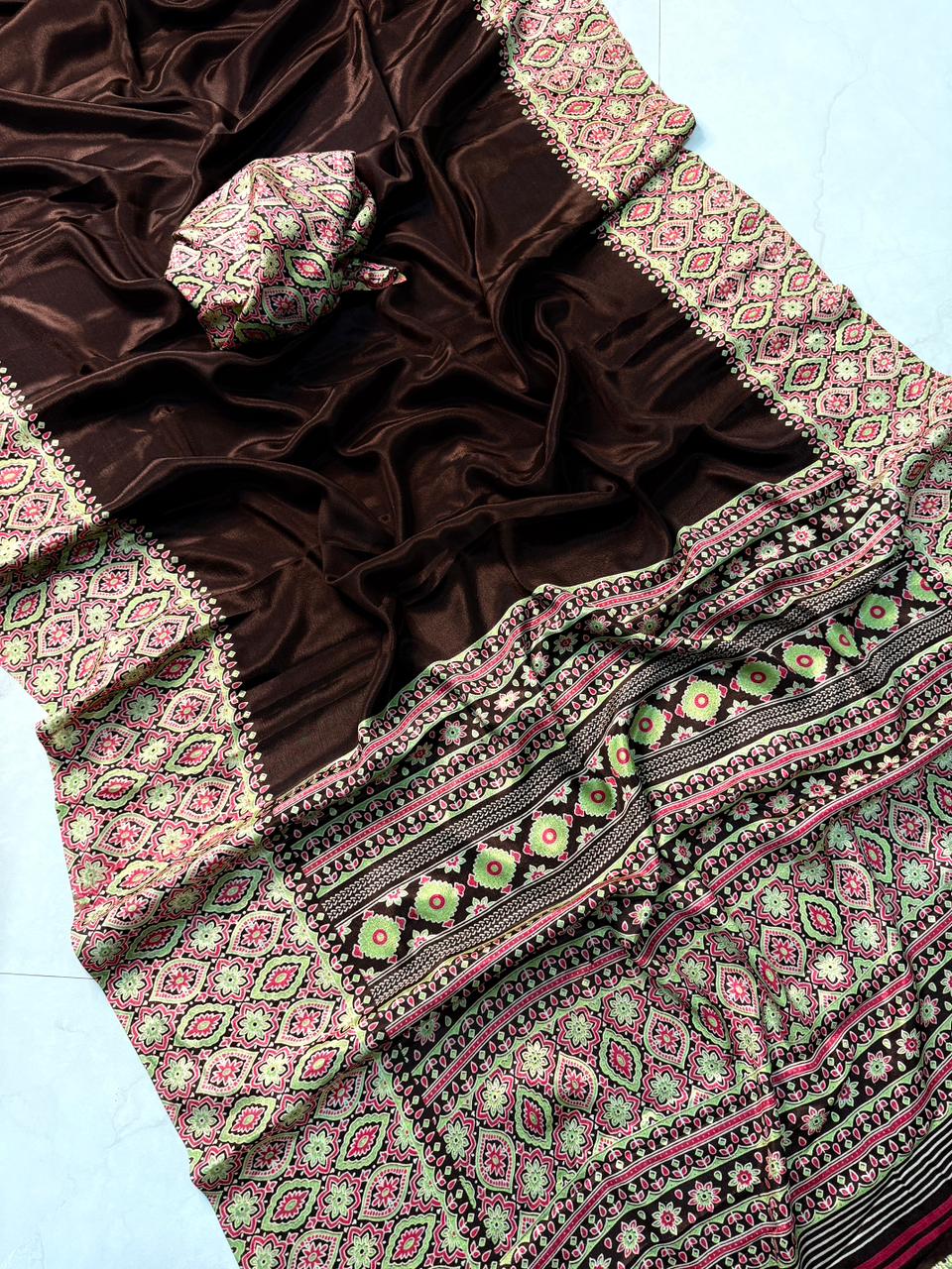 Kayatri New Super Ajrakh Saree in Pure Crepe Silk